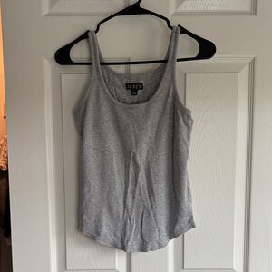 J. Crew Ribbed Gray Tank Top with built-in shelf bra, size M